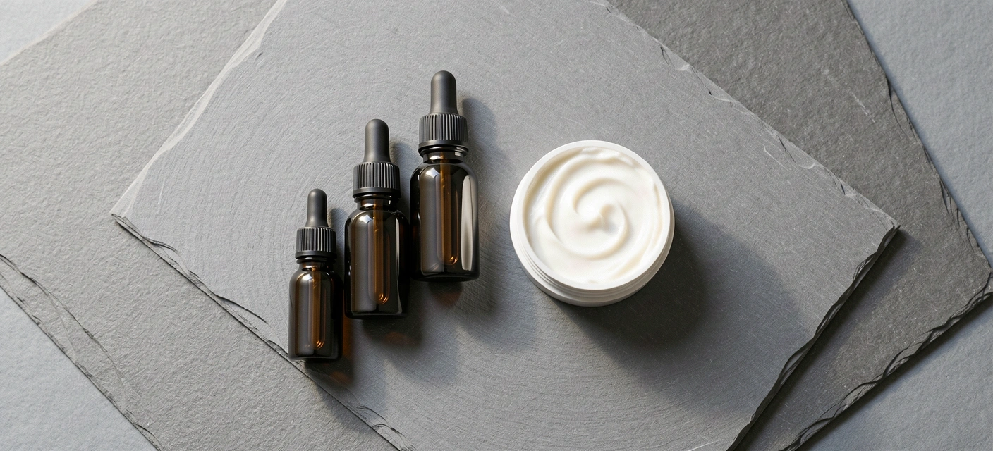 Premium natural supplements and anti-aging skincare containers
